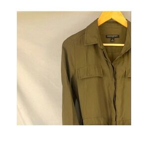 Banana‎ Republic Womens Olive Green Long Sleeve Belted Jumpsuit Size 8